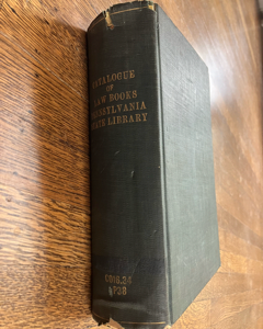 Catalogue of Law Books - Pennsylvania Library