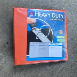 Heavy Duty 3 Inch Orange Binder