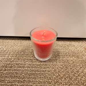 Red Candle with Glass Container