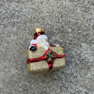 Santa with Present Christmas Ornament
